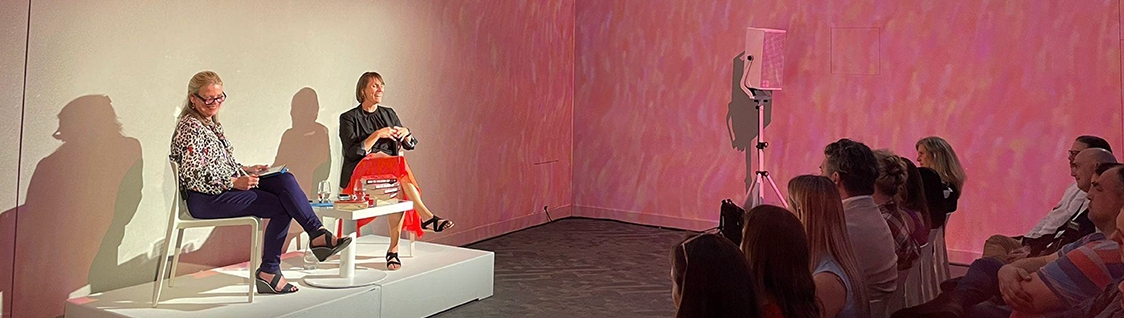 Suzy being interviewed on stage